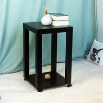 Simple black coffee table double partition small square table side table coffee table table small table movable bedside table