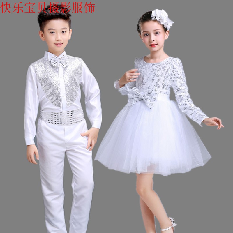 Trang phục trẻ em, học sinh trung học cơ sở, học sinh trung học cơ sở, hợp xướng, thơ nam và nữ, buổi biểu diễn trang phục thi đấu của đội shop quần áo trẻ em đẹp