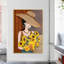 Porch cross stitch 2021 New thread embroidery living room vertical bedroom sunflower beauty figure handmade own embroidery