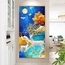 Elk cross stitch 2020 new thread embroidery living room vertical porch full of self embroidered small pieces handmade 2021 fortune deer