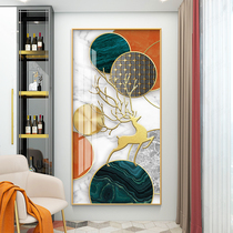 Entry entrance corridor aisle decorative painting modern simple light luxury Fulu abstract Crystal porcelain painting living room hanging painting mural
