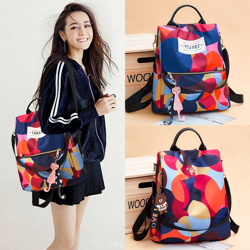 Hong Kong 2021 new Oxford cloth shoulder bag women's fashion multi-function backpack super fire anti-theft travel backpack tide