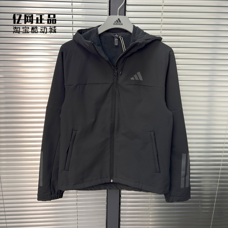 Adidas Adidas Men's and Women's Water-Repellent Warm Fleece-Lined Hooded Jacket Kf5224 Kf5225