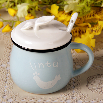 The large capacity of household ceramic cup with breakfast coffee cup mercifully milk cup cereal oats cup big pot - bellied cup