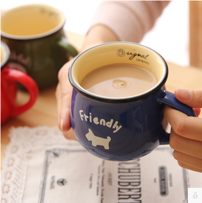 The large capacity of household ceramic cup with breakfast coffee cup mercifully milk cup cereal oats cup big pot - bellied cup
