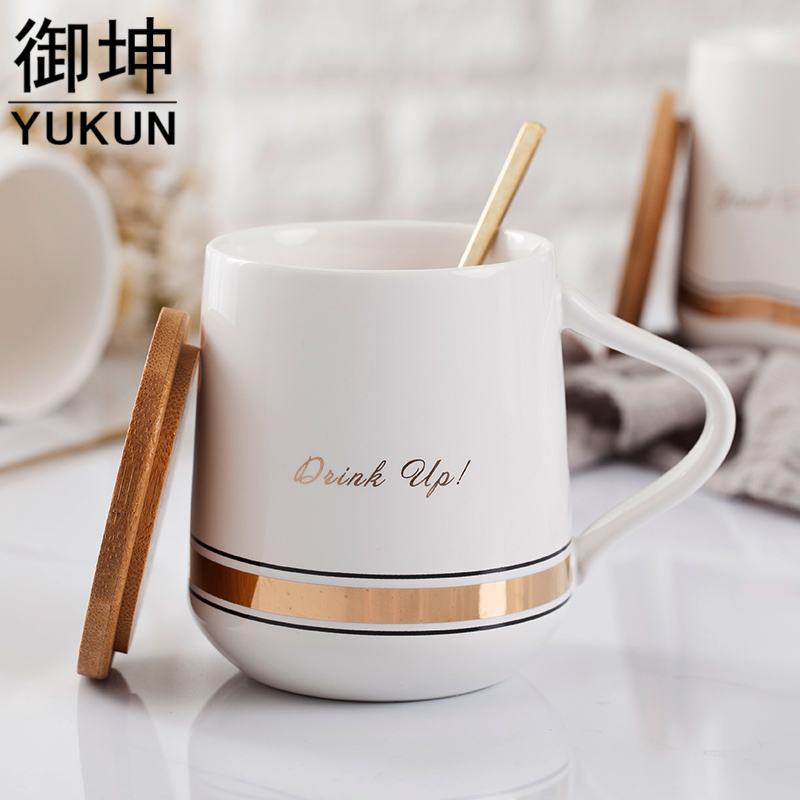 Royal of the Nordic contracted hand - made up phnom penh high - capacity ceramic household with ladle cover breakfast cup office fresh coffee cup