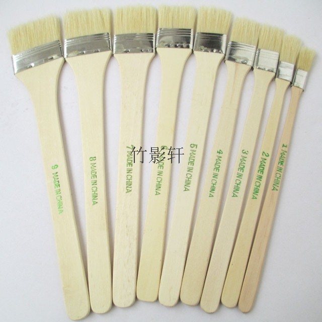 High-quality long rod pig hair brush bristle oil painting brush row brush paint brush art supplies