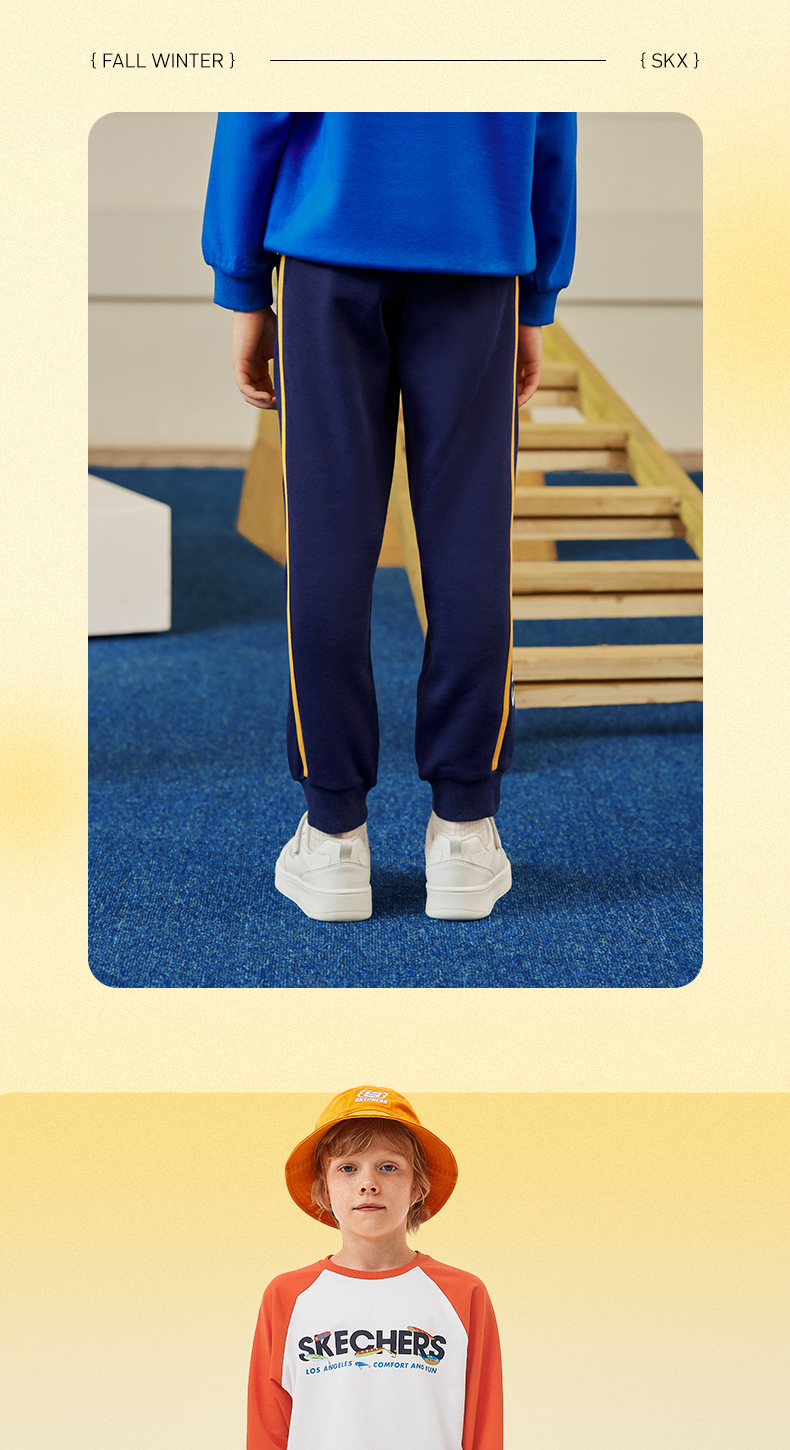 Skechers斯凯奇 儿童 加绒加厚 休闲运动长裤 图8