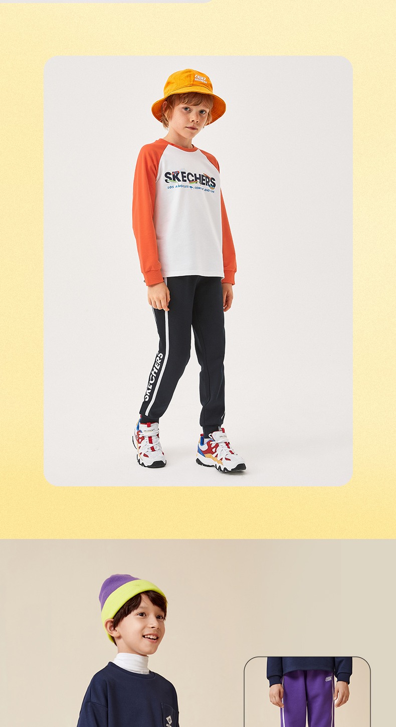 Skechers斯凯奇 儿童 加绒加厚 休闲运动长裤 图10