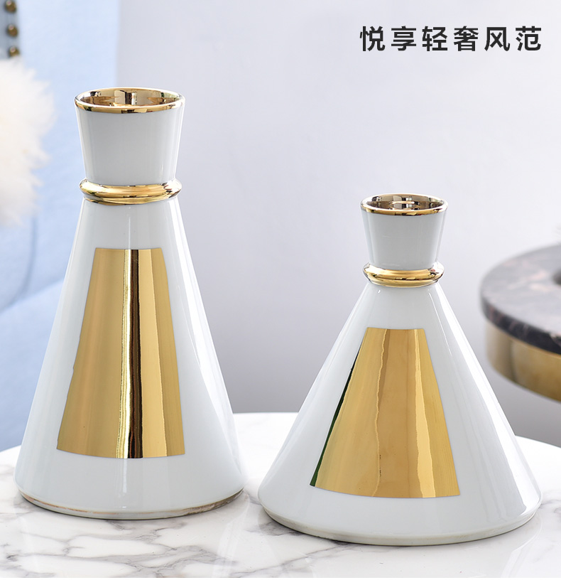 Light key-2 luxury ceramic vase floral wine TV ark, furnishing articles contracted sitting room creative fashion decoration H1011 shelf