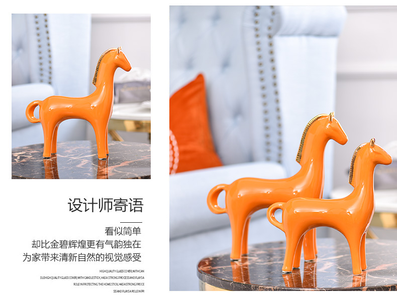 Light European - style key-2 luxury ceramic horse furnishing articles sitting room furniture upholstery creative TV ark, wine crafts