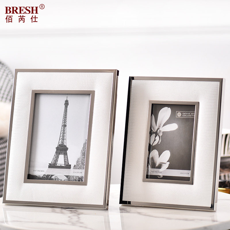 Light extravagant leather photo frame creative artwork Nordic minimalist Eurolike plate room adornment swing piece home photo frame swing piece
