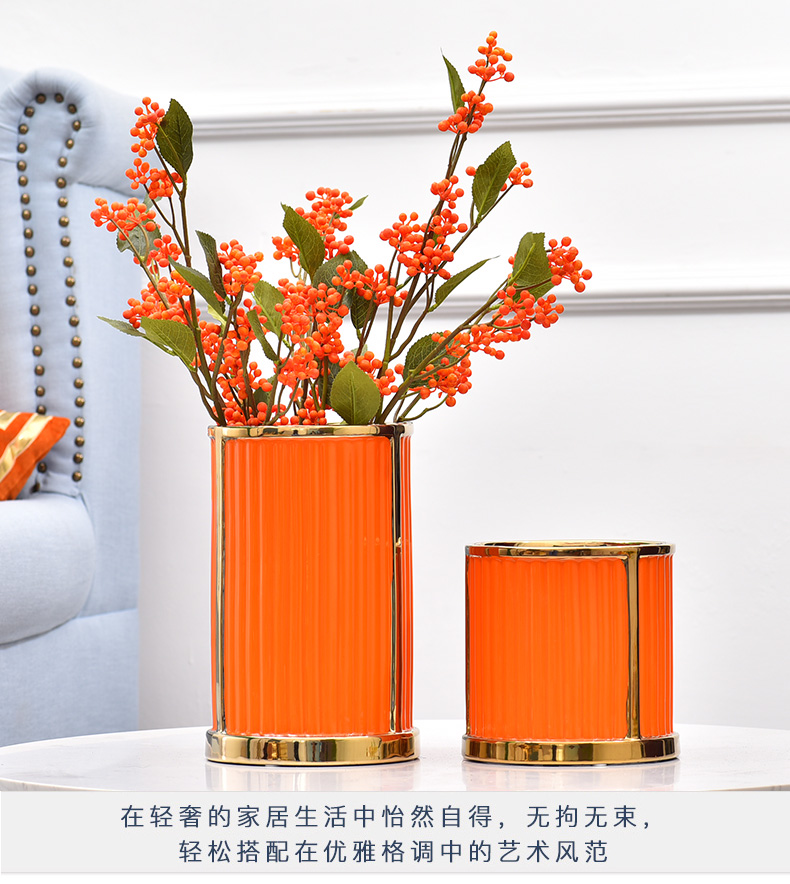 Light key-2 luxury ceramic vases, flower arranging is placed between the example of beautiful bedroom wind Jane porch decoration flower