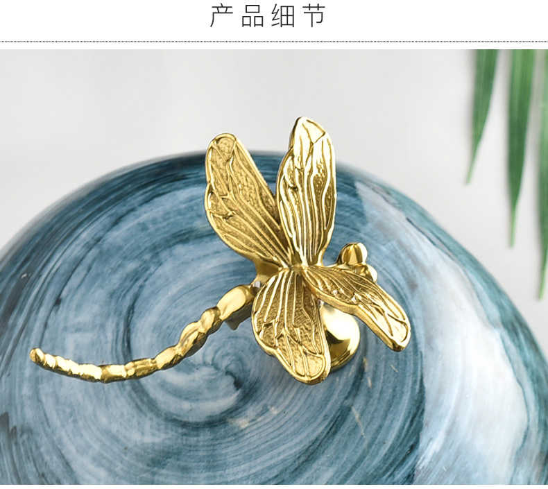 New Chinese style dragonfly ceramic decoration light contracted and I key-2 luxury model between the sitting room porch study bookcase wine furnishing articles