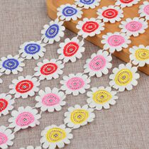 Colorful flowers lace accessories lace trim clothing water soluble fabric sofa curtain accessories handmade materials