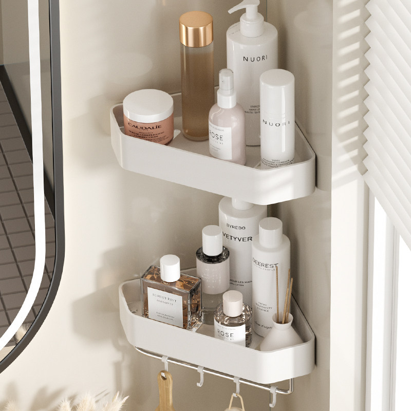 Cream Wind Bathroom Shelve White Toilet Tripod Shower Room Containing Rack Toilet Wall Corner Rack Free-Taobao