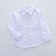 Children's performance clothing boys long-sleeved lapel pure white shirt girls middle and big children primary school students short-sleeved shirt spring and autumn