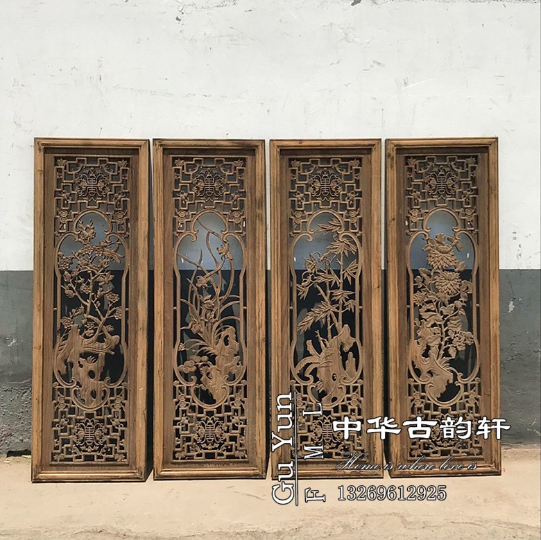 Hoa cũ cửa sổ cũ hoa hội đồng quản trị Trung Quốc phong cách trang trí cửa sổ cũ khắc gỗ cửa sổ cũ màn hình cũ chạm khắc hoa treo màn hình gỗ rắn hoa cửa sổ