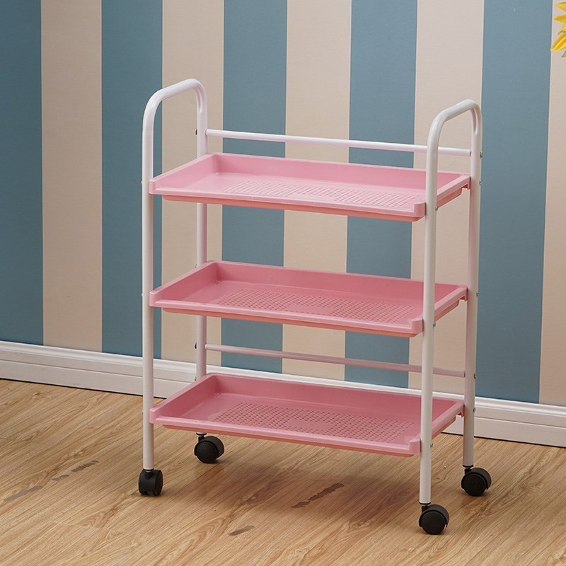 Beauty cart multi-function hospital auto repair hand new four-wheel standard configuration rack mobile hair purple pink armor