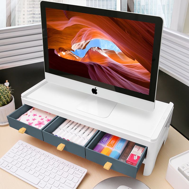 Computer Screen Screen Heightened Shelf Base Office God Instrumental Desktop Notebook Desktop Containing box