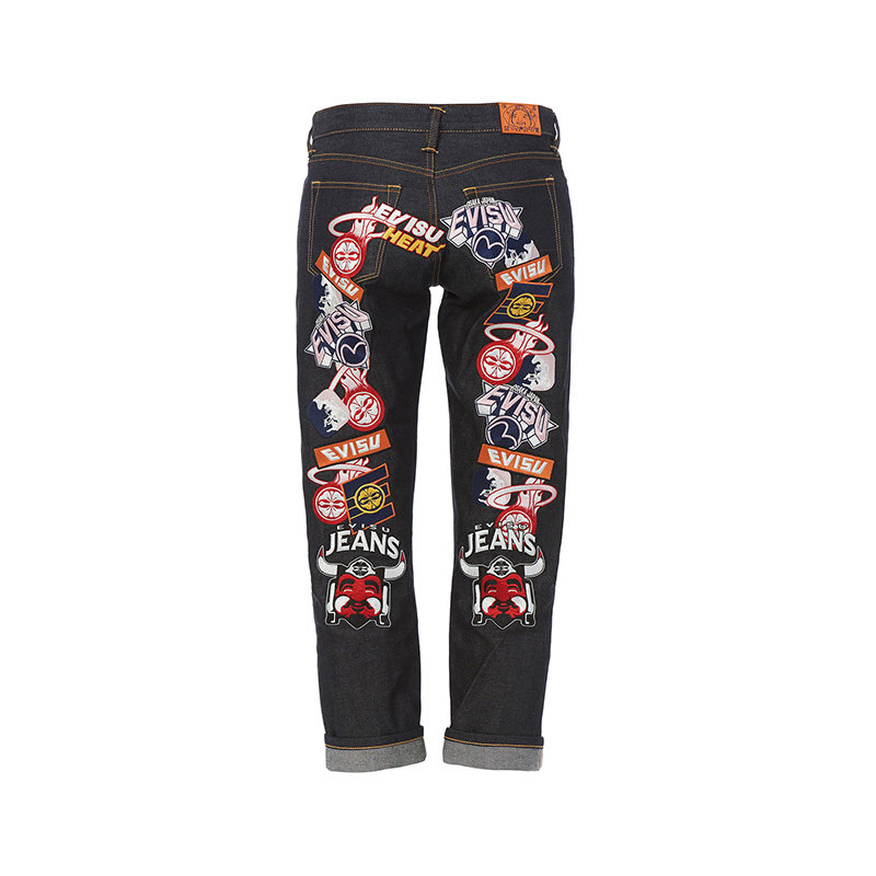 Джинсы евису с рисунком