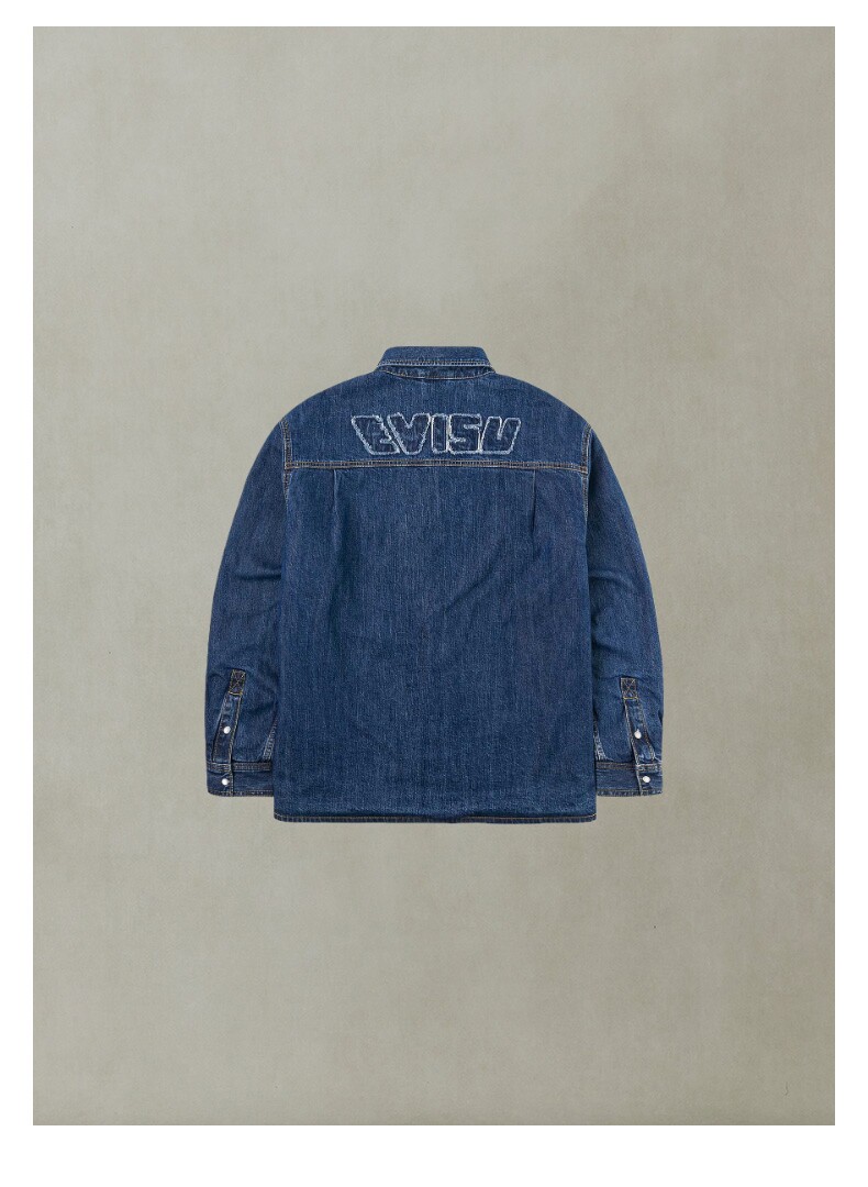 Джинсовая рубашка evisu福神 2025秋新品男商标布贴刺绣牛仔衬衣2eaejm5dl6039rxct