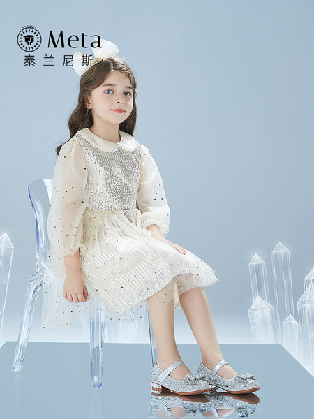 泰兰尼斯meta春夏童鞋女童水晶鞋儿童演出鞋软底闪亮大童公主单鞋 — 5