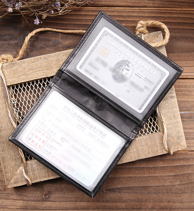 Túi da nam đa chức năng retro đơn giản thẻ nhỏ đặt lớp da bò đầu tiên dung lượng lớn gói giấy phép lái xe siêu mỏng - Chủ thẻ bóp nữ