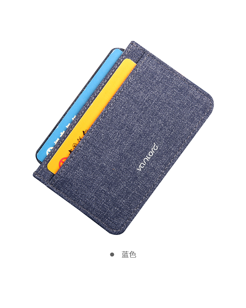 Túi thẻ siêu mỏng denim nam Thẻ chứng nhận thủy triều gói Phiên bản tiếng Hàn của túi giấy phép lái xe nữ bộ thẻ giấy phép lái xe kinh doanh bao da ví mini