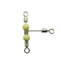 Blue Jade fishing tackle American T-shaped luminous bead trigeminal swivel fishing gear accessories connector connecting ring fishing accessories