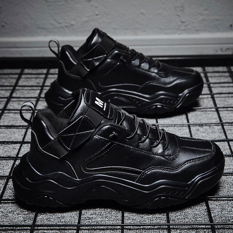 Black Old Daddy Shoes Men's Thick Bottom Mesh Surface Breathable Casual Sneakers Male Korean version Trend 100 hitchhiking Heightening Shoes Men 