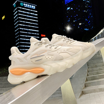 Old Daddy Shoes Man Boomers Popcorn Shock Absorbing Air Cushion Running Sneakers Male Splicing Breathable Thick Bottom Little White Shoes Man