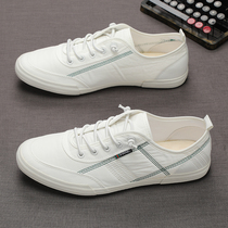 Summer ice screw shoes male breathable lazy old Beijing mens shoes soft sole white casual shoes