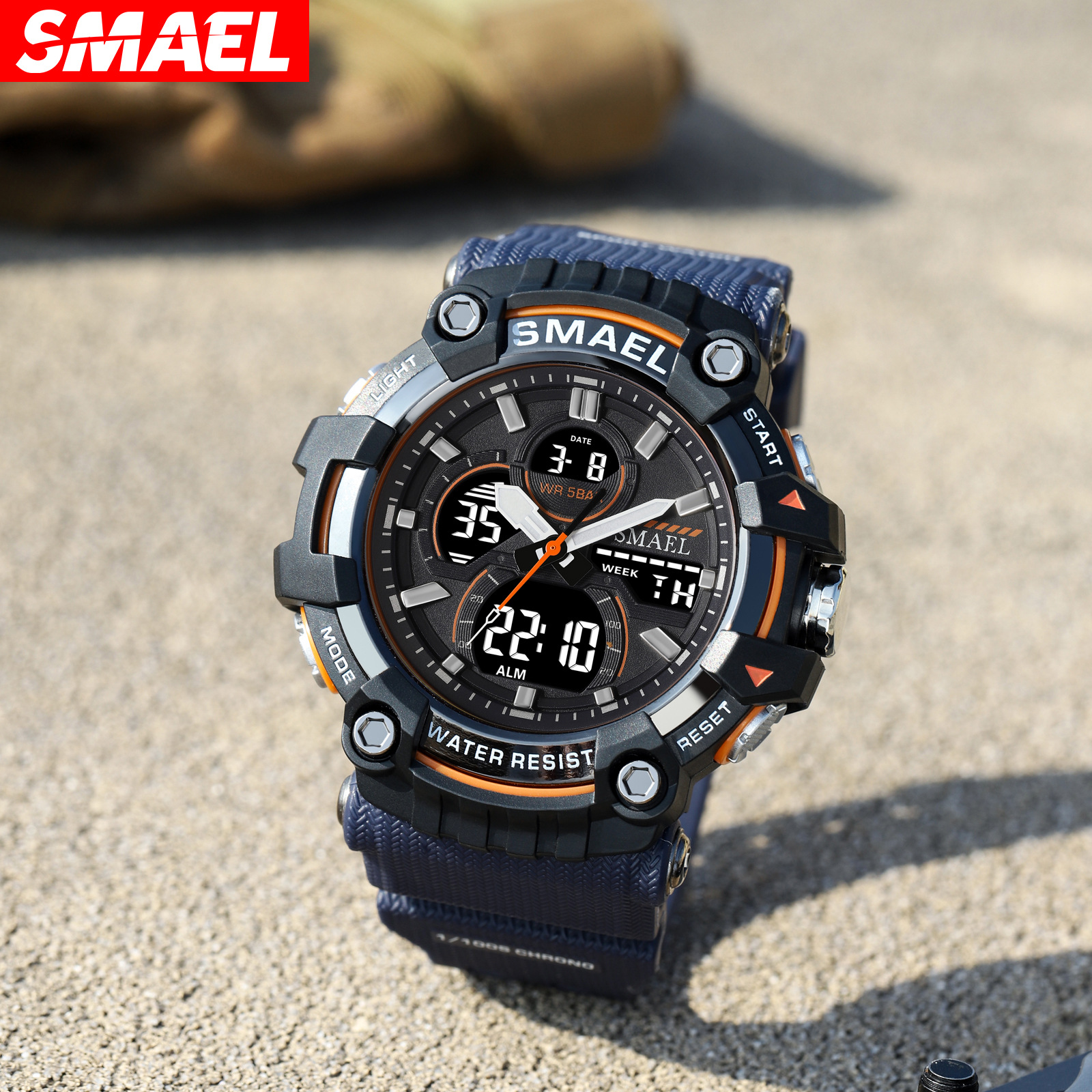 Watch alarm clock electronic watch student sports multi-functional boy luminous waterproof outdoor luminous trend watch anti-mechanical