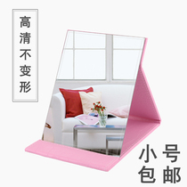HD fashion small PU desktop mirror with portable dresser princess folding mirror
