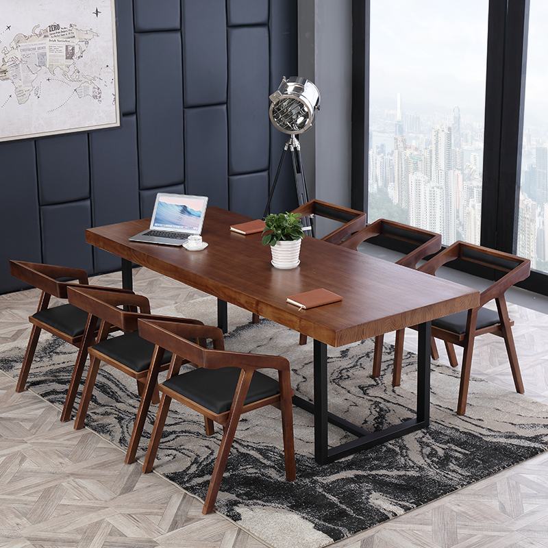 Usd 79 02 Modern Minimalist Desk Solid Wood Large Conference Table Modern Minimalist Desk Solid Wood Large Conference Table Simple Single Iron Strip Negotiate And