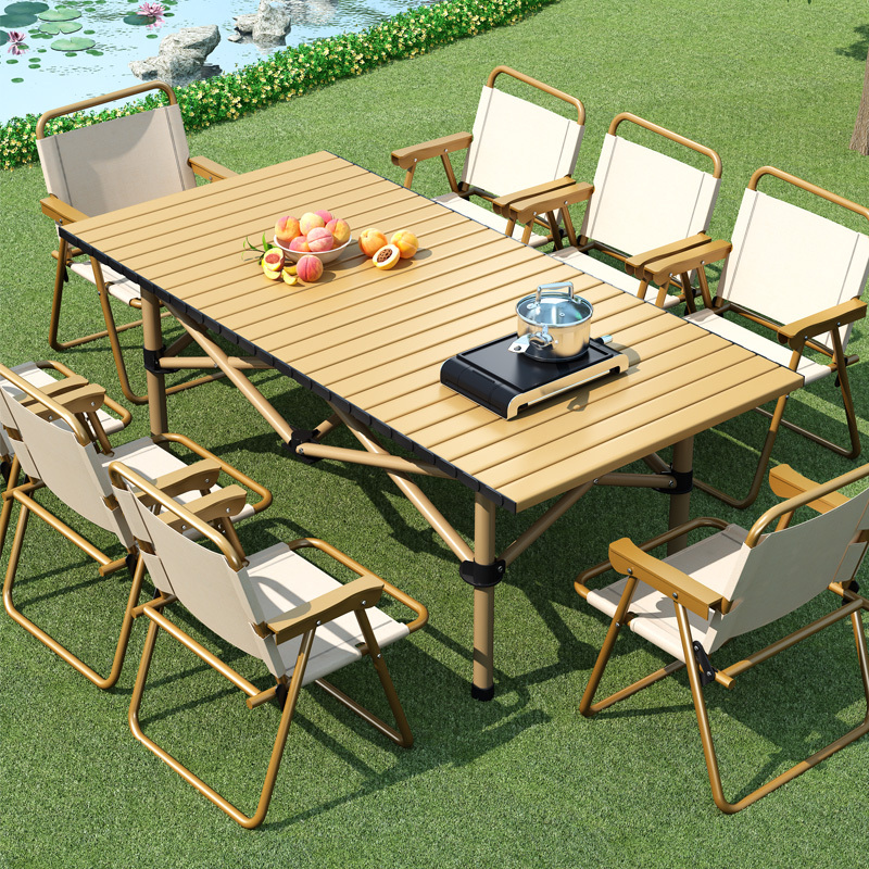 Folding Table Camping Table and Chairs Outdoor Simple Portable Dining Table Adjustable Rectangular Night Market Stall Commercial Small Table