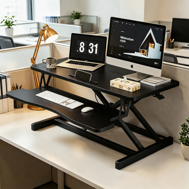 Standing Desk Laptop Lift Table Office Desk Desktop Folding Height-Adjustable Platform Pneumatic Computer Desk