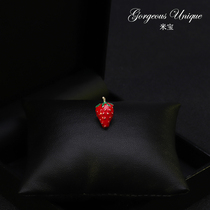 0281 cute mini strawberry small brooch anti-light buckle cardigan fixed pin female collar pin no stitch small pin