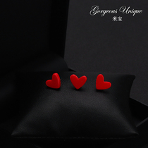 277 red coral anti-light small neckline cute heart cardigan small pin pin dress neckline fixed buckle