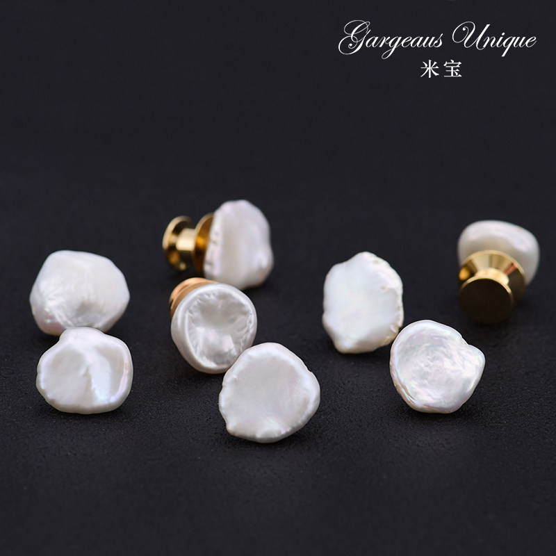 Natural profiled pearl anti-walking light buttoned shirt neckline fixed buckle needle upscale dress button for small breasts