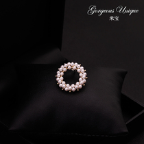 Dress anti-light mini pearl pin pin Korean round fixed clothes pin simple cute brooch