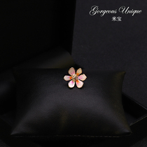 0220 pink small cherry blossom anti-light collar button pin decoration fresh wild cute shirt fixed