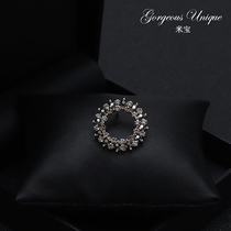 Mibao design high-grade crystal Super Flash minimalist round star geometric pattern collar pin jewelry clothing fixed buckle