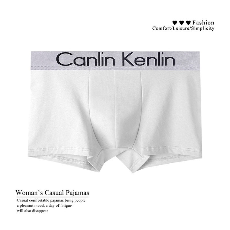 Ck&Ljrltho Men's Underwear Pure Cotton 2025 New Style Large Size Boxer Briefs American Style White Shorts One Pack