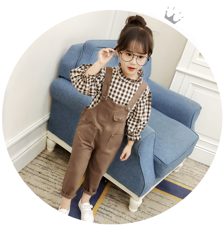Quần áo 4 trẻ em 5 cô gái mùa thu 2018 mới 6 quần yếm hai bộ 7 thời trang 8 khí ngoại 9 cô gái 10 tuổi quần áo trẻ em mùa thu đông