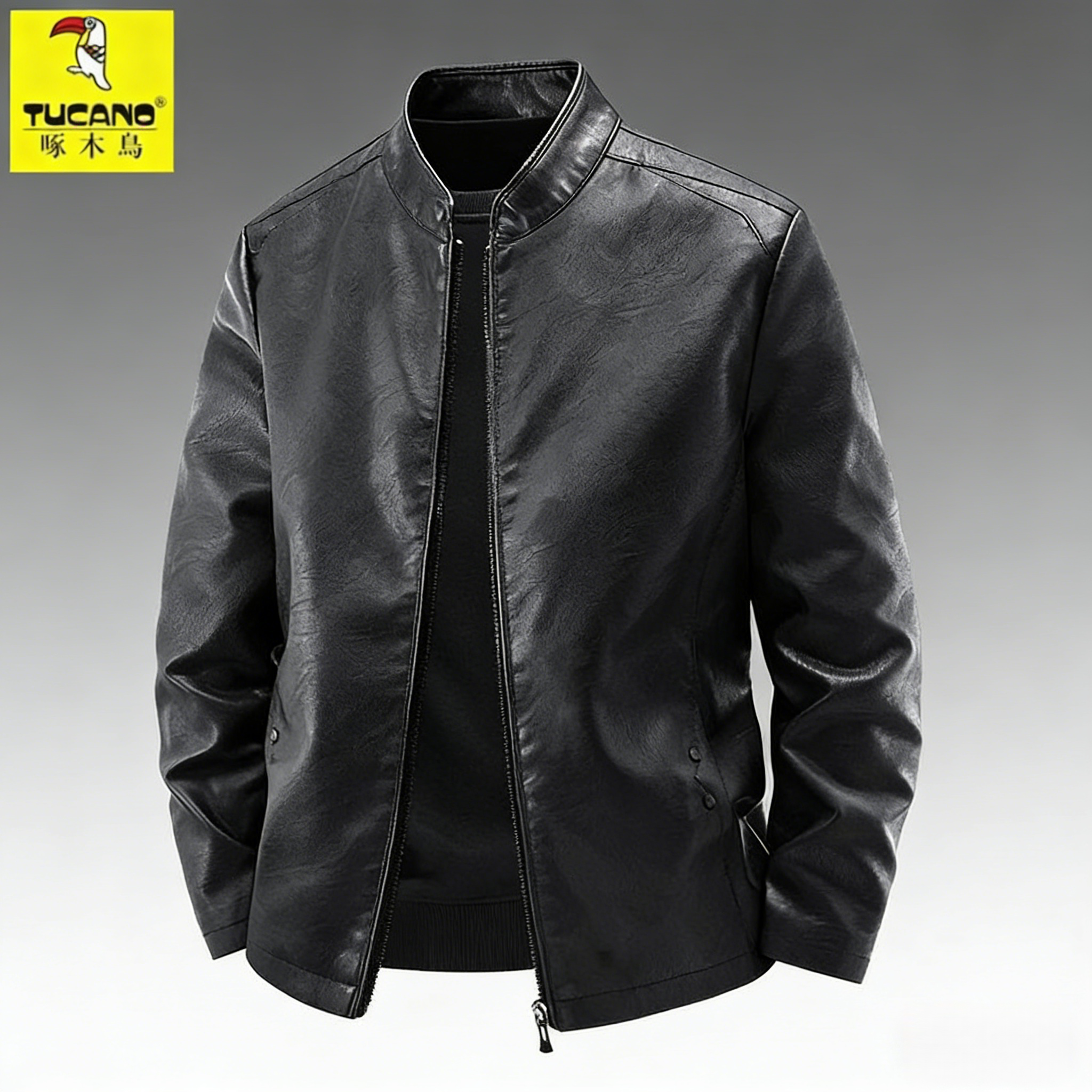 Woodpecker официальная аутентичная кожаная куртка Haining leather, мужская куртка с воротником-стойкой, весенняя новая куртка из овечьей кожи, мотоциклетная куртка