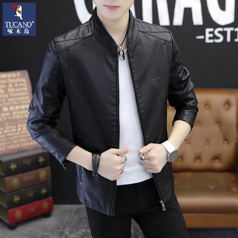 Woodpecker, официальная высококачественная кожаная куртка Haining leather, мужская куртка 2026 года, весна и осень, новая мотоциклетная куртка из овчины с воротником-стойкой