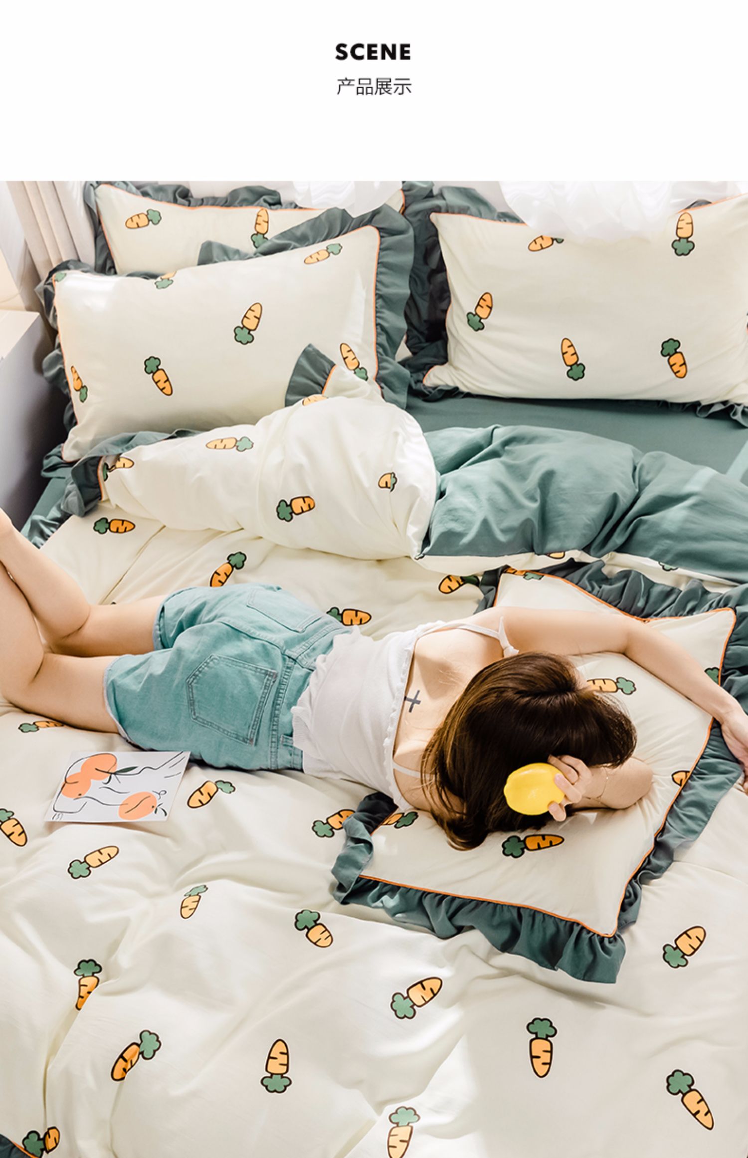Net giường đỏ sinh viên bốn mảnh giặt bông ký túc xá ba mảnh công chúa gió cô gái trái tim chăn Bắc Âu - Bộ đồ giường bốn mảnh bộ ga giường