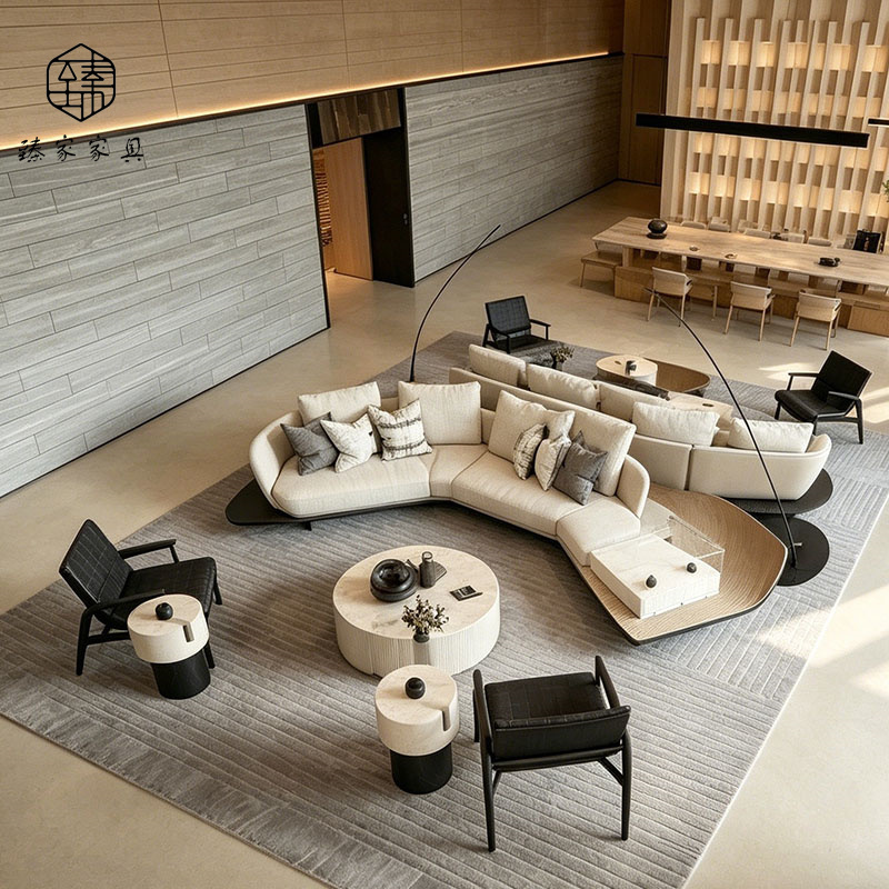 Modern Minimalist Sales Office Club Sofa, Hotel Lobby Reception Curved Sofa, Beauty Salon Lobby Rest Sofa Modern Minimalist Sales Office Club Sofa, Hotel Lobby Reception Curved Sofa, Beauty Salon Lobby Rest Sofa
